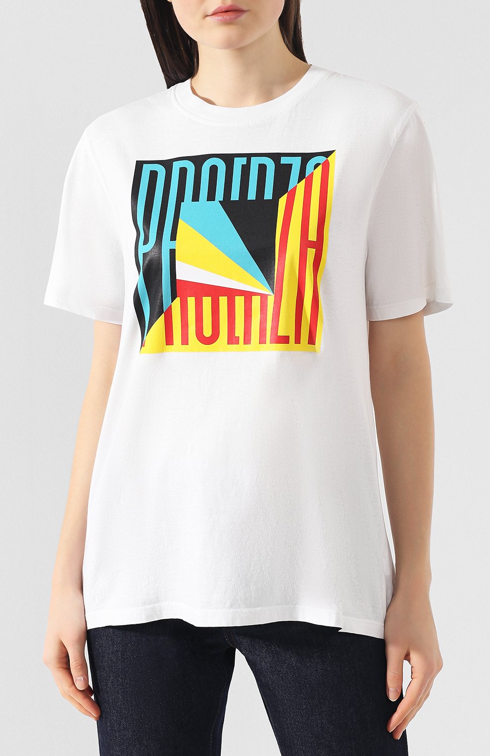 Хлопковая футболка PROENZA SCHOULER, арт. WL1914098-JCP110, фото 3