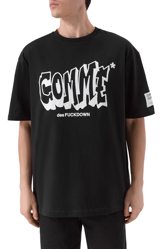 Хлопковая футболка Comme des Fuckdown CFABM01783 Чёрный  CFABM01783 Фото 3