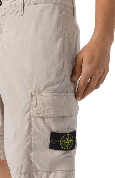 Хлопковые шорты STONE ISLAND светло-серого цвета по цене 42350 руб., арт. L1S15L100020/S0003, фото 5 Хлопковые шорты STONE ISLAND, арт. L1S15L100020/S0003, фото 5