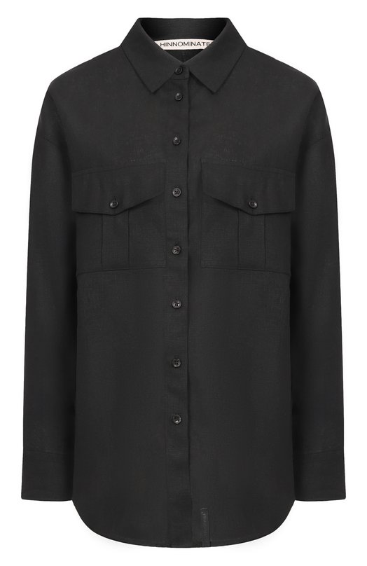 Рубашка изо льна и вискозы HINNOMINATE HMABW02631 Чёрный HMABW02631