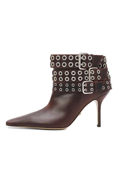 Кожаные ботильоны buckle belt MACH & MACH, арт. FW25-S0974-95-VCL-BRW, фото 4