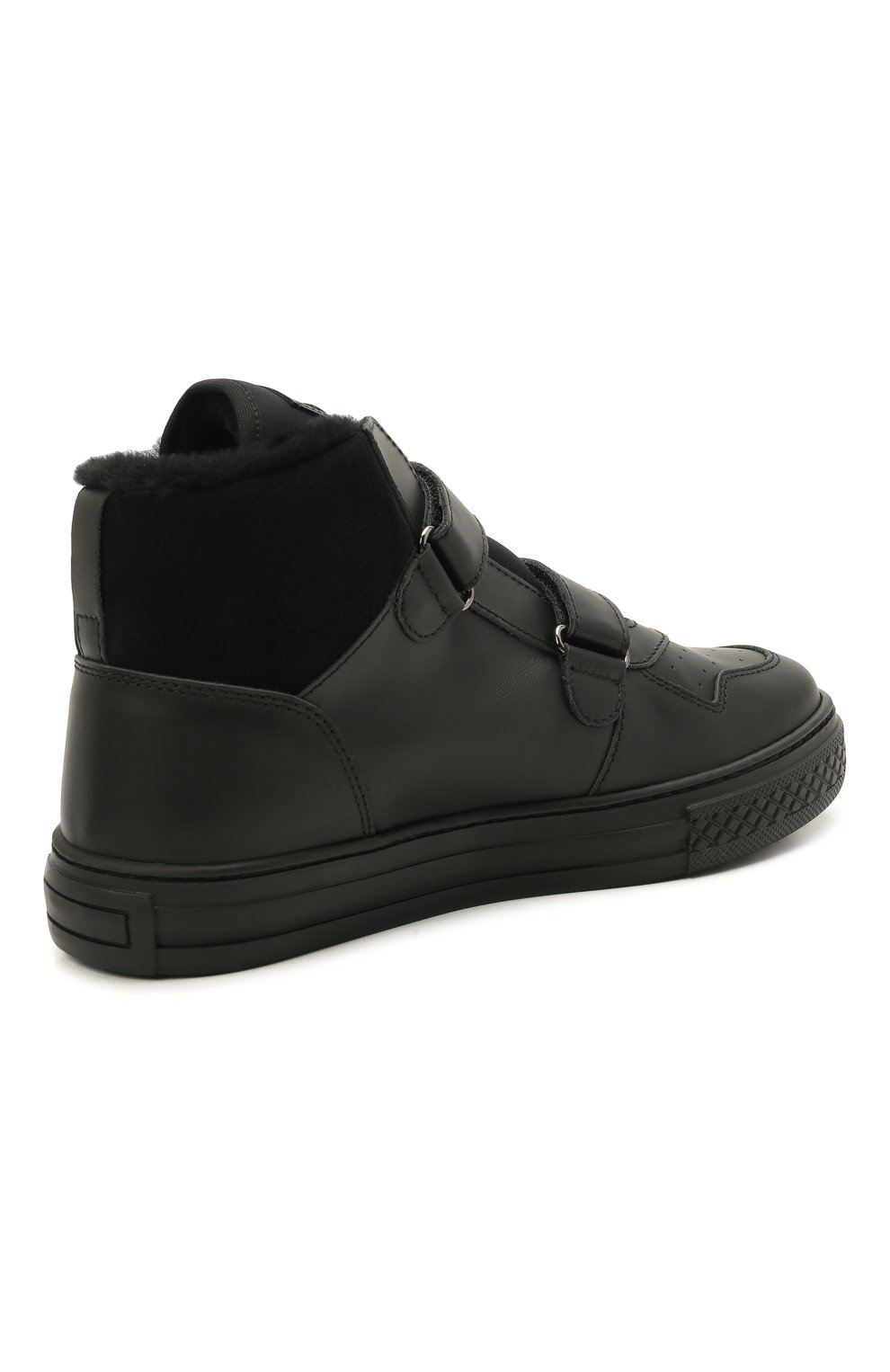 Кожаные кеды с мехом IL GUFO черного цвета по цене 30700 руб., арт. G873/VITELL0 M0VIE/35-42, фото 3 Кожаные кеды с мехом IL GUFO, арт. G873/VITELL0 M0VIE/35-42, фото 3