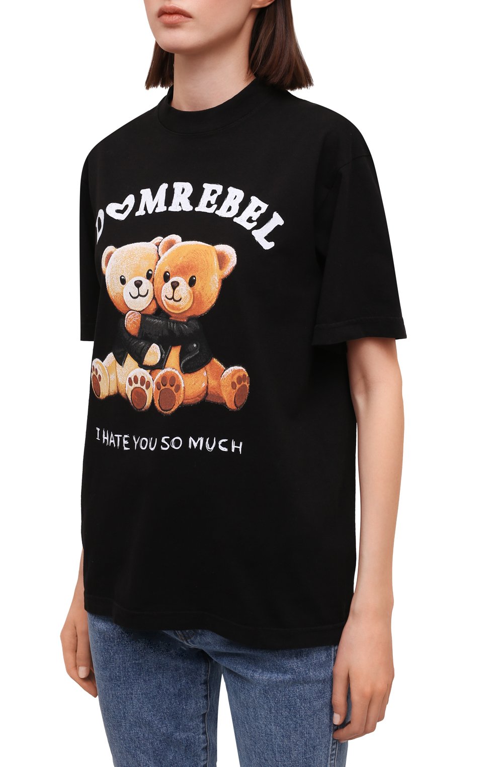 Хлопковая футболка DOMREBEL черного цвета по цене 14200 руб., арт. BESTIES/0VER TEE/W, фото 3 Хлопковая футболка DOMREBEL, арт. BESTIES/0VER TEE/W, фото 3