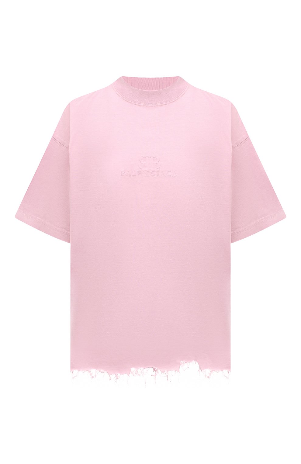 Хлопковая футболка BALENCIAGA розового цвета по цене 79150 руб., арт. 783399/TQVS8, фото 1 Хлопковая футболка BALENCIAGA, арт. 783399/TQVS8, фото 1