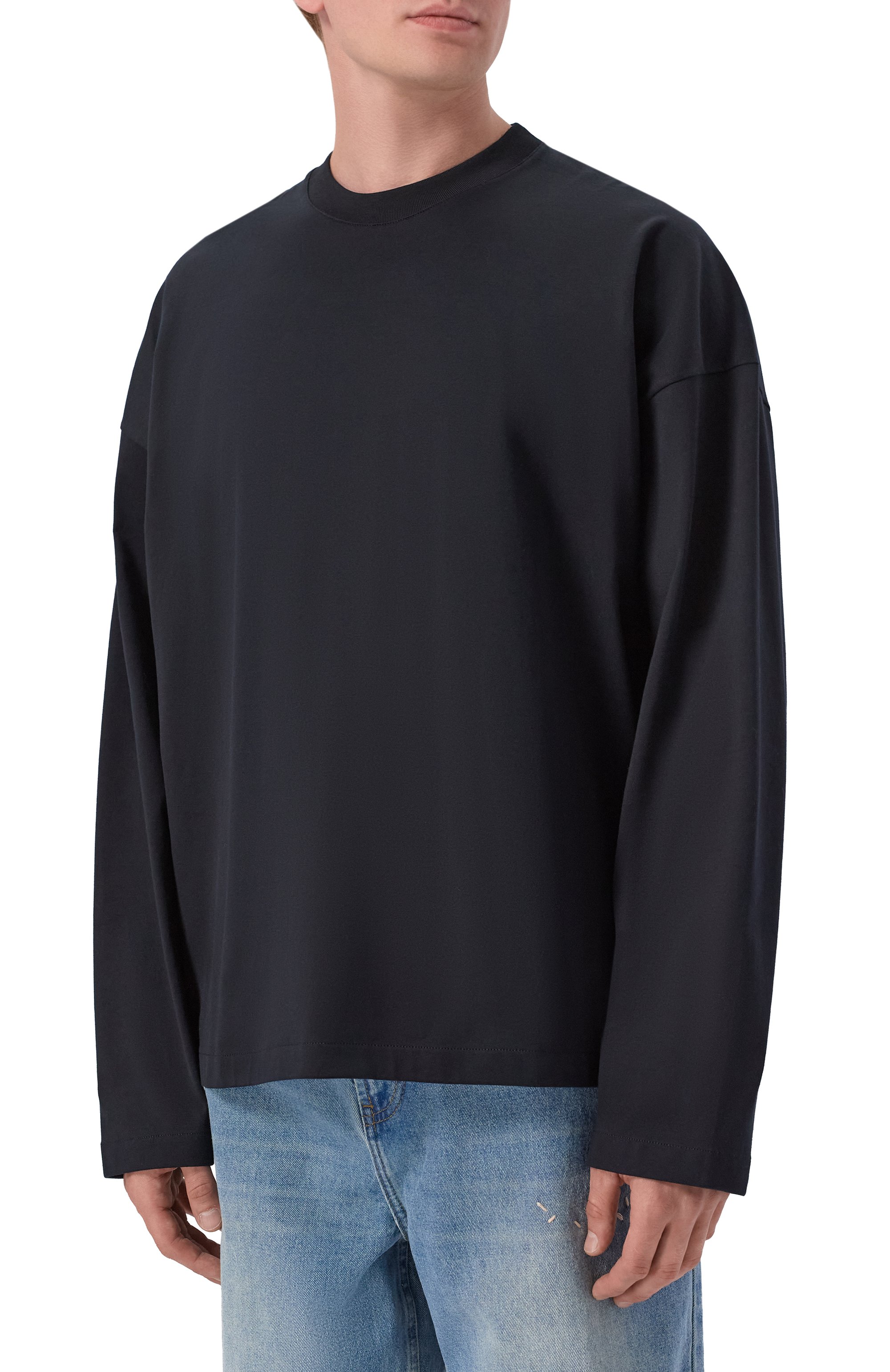 Хлопковый лонгслив JIL SANDER черного цвета по цене 59850 руб., арт. J22GC0278/J20348, фото 3 Хлопковый лонгслив JIL SANDER, арт. J22GC0278/J20348, фото 3