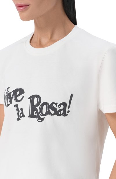 Хлопковая футболка PLANTA ROSA белого цвета по цене 11500 руб., арт. PR/T020/LA-VIE/200VELVET, фото 5 Хлопковая футболка PLANTA ROSA, арт. PR/T020/LA-VIE/200VELVET, фото 5