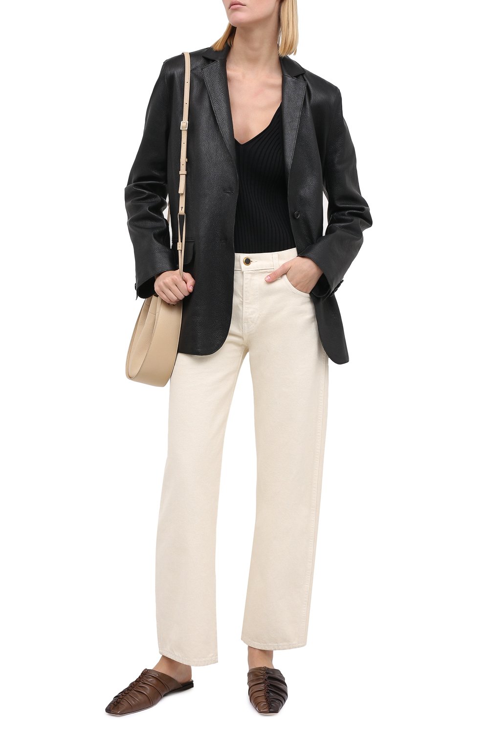 Кожаный жакет MASLOV черного цвета по цене 96800 руб., арт. JK001, фото 2 Кожаный жакет MASLOV, арт. JK001, фото 2