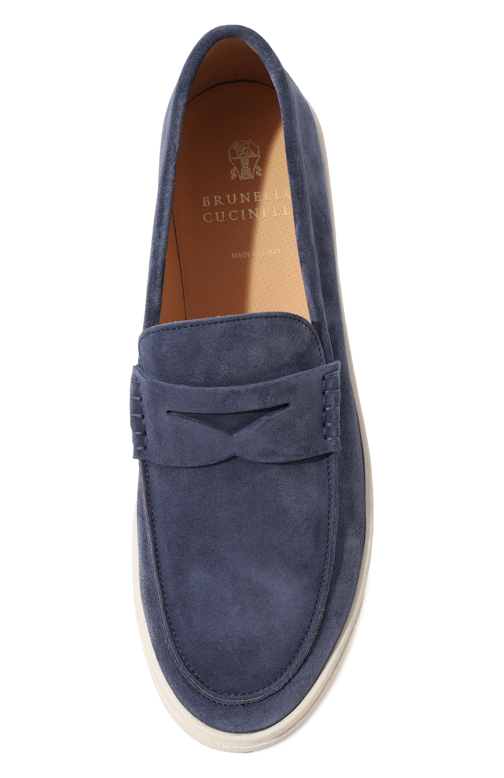 Замшевые пенни-лоферы BRUNELLO CUCINELLI синего цвета по цене 111500 руб., арт. MZUSIB2253, фото 6 Замшевые пенни-лоферы BRUNELLO CUCINELLI, арт. MZUSIB2253, фото 6