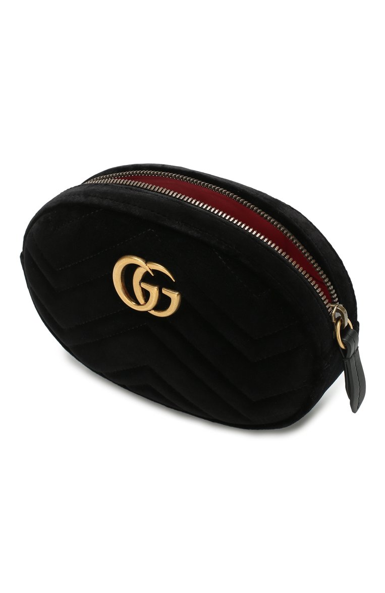 Поясная сумка gg marmont из бархата GUCCI, арт. 476434/9FRDT, фото 4