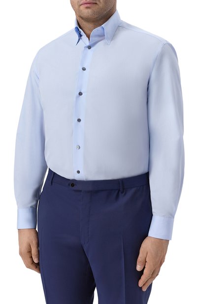 Хлопковая сорочка ZILLI голубого цвета по цене 146000 руб., арт. F0RD01M010004401U, фото 3 Хлопковая сорочка ZILLI, арт. F0RD01M010004401U, фото 3