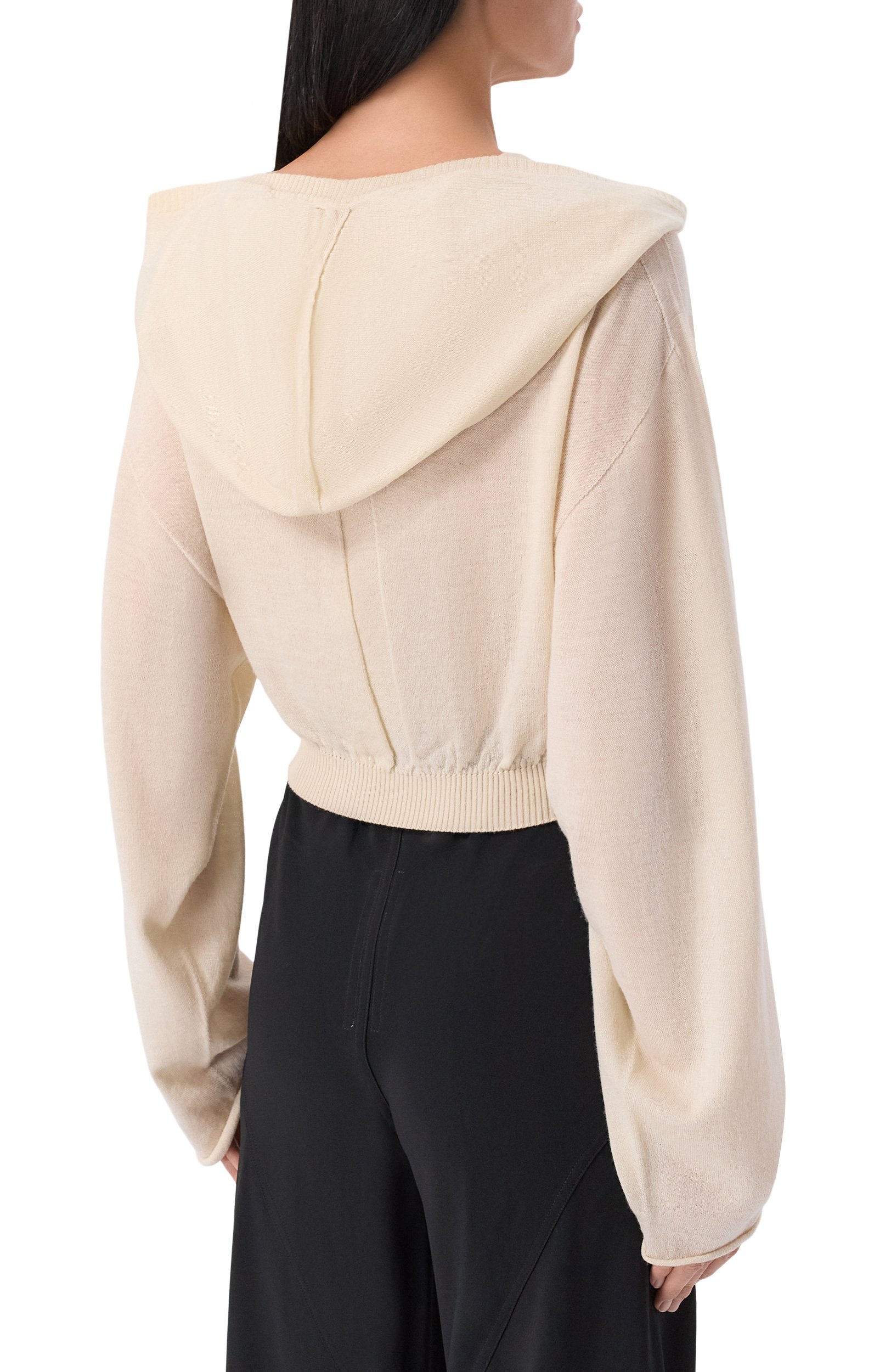 Шерстяное худи RICK OWENS кремового цвета по цене 73750 руб., арт. RP02F5632/M, фото 4 Шерстяное худи RICK OWENS, арт. RP02F5632/M, фото 4