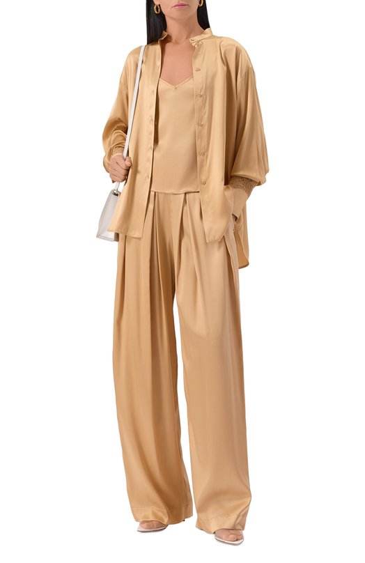 Атласные брюки Ermanno Scervino D474P605TBW Бежевый  D474P605TBW Фото 2