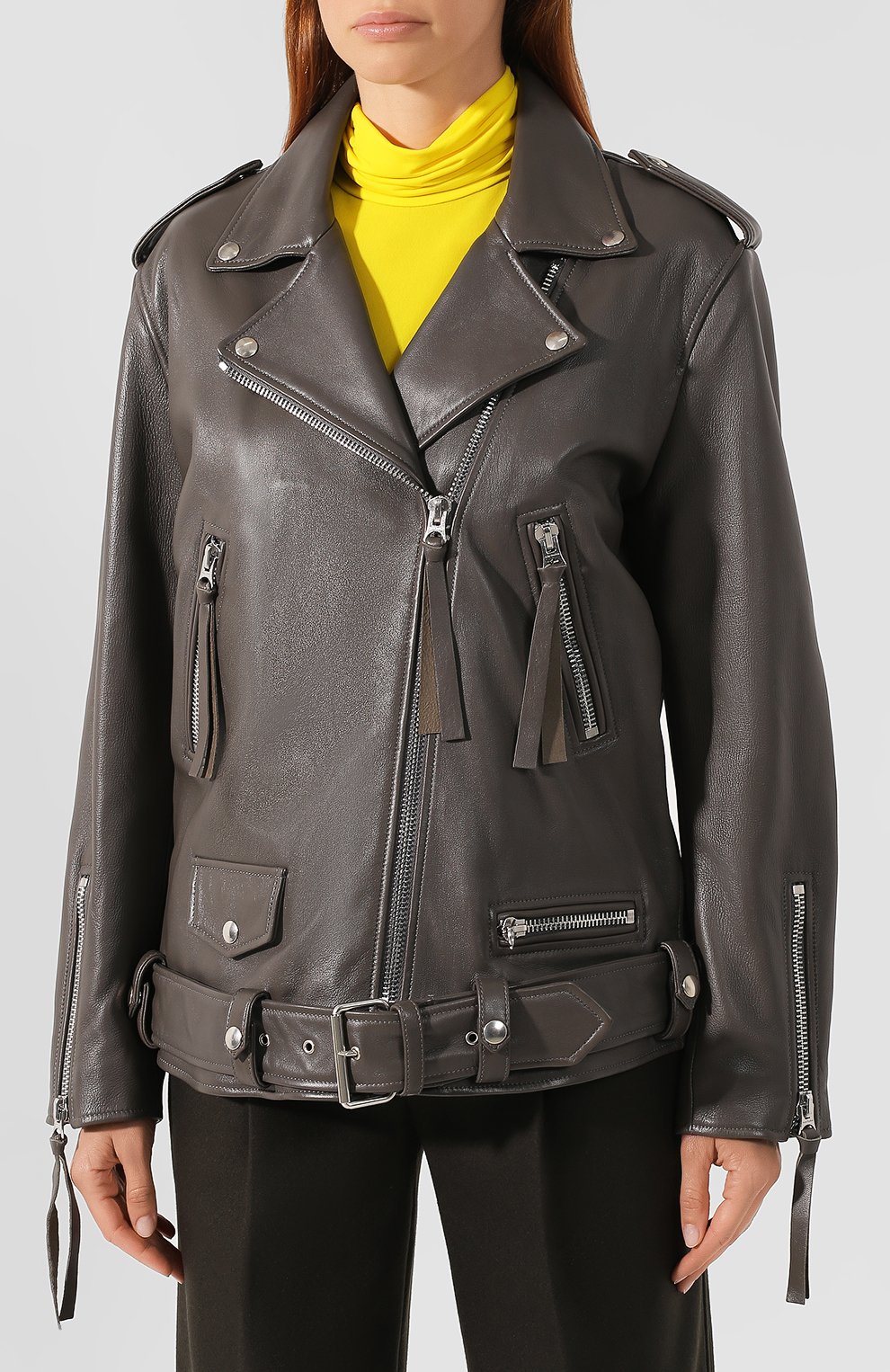 Кожаная куртка с поясом ACNE STUDIOS, арт. A70004, фото 3