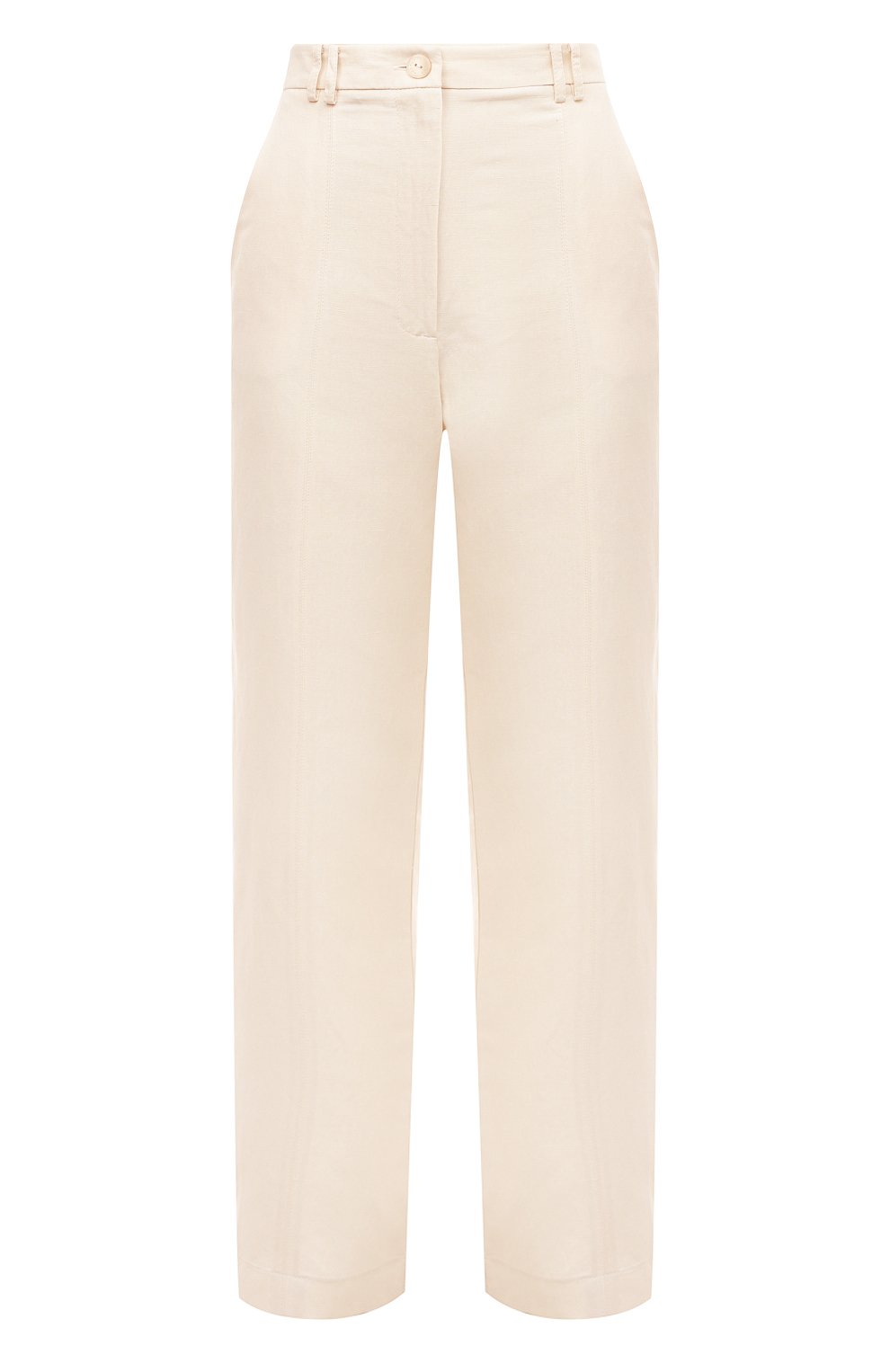 Брюки из вискозы и льна PATRIZIA PEPE кремового цвета по цене 26200 руб., арт. 2P1491_A052, фото 1 Брюки из вискозы и льна PATRIZIA PEPE, арт. 2P1491_A052, фото 1