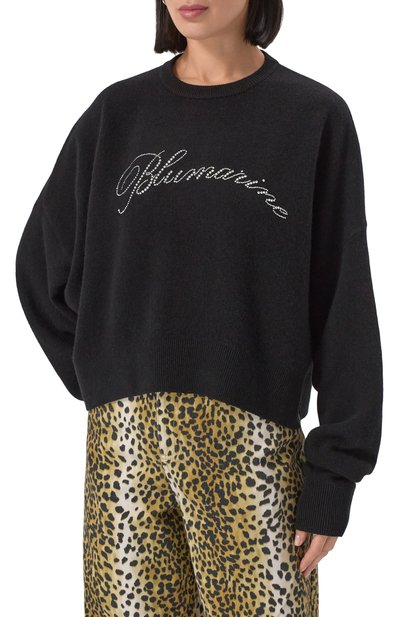 Шерстяной пуловер BLUMARINE черного цвета по цене 51750 руб., арт. 2M617A, фото 3 Шерстяной пуловер BLUMARINE, арт. 2M617A, фото 3