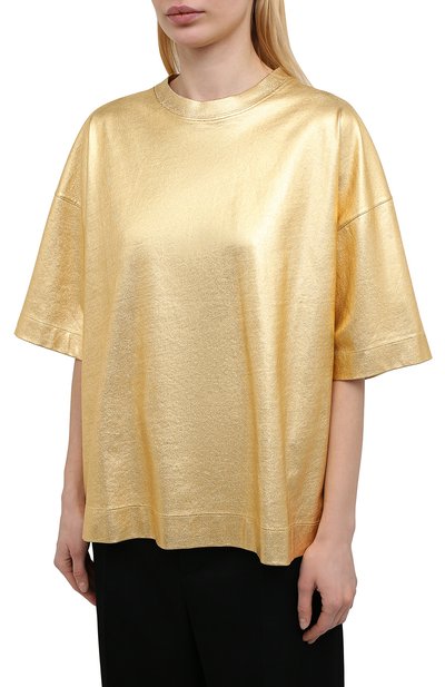 Хлопковый топ DRIES VAN NOTEN золотого цвета по цене 16950 руб., арт. 211-11133-2624, фото 3 Хлопковый топ DRIES VAN NOTEN, арт. 211-11133-2624, фото 3