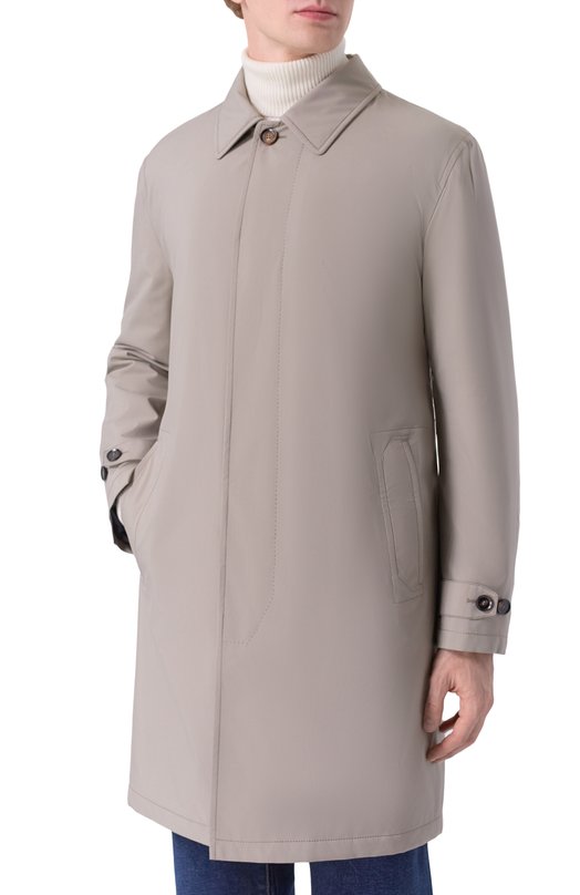 Утепленный плащ Brioni S0RW0L/PA906 Бежевый  S0RW0L/PA906 Фото 3