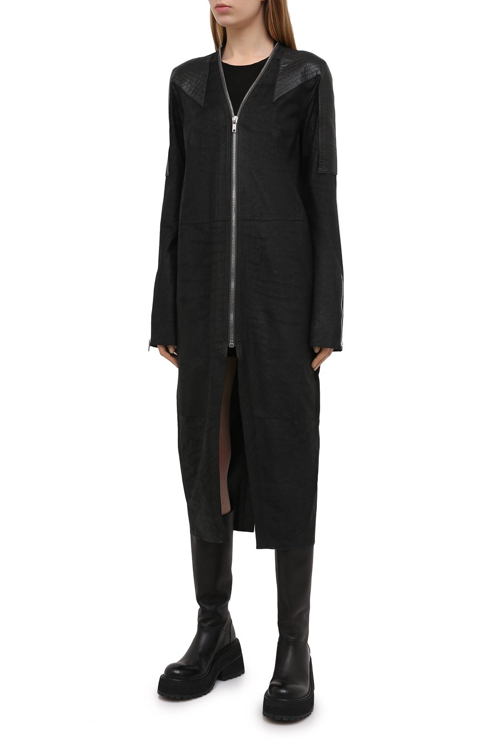 Кожаное пальто RICK OWENS, арт. RP21S3945/LBAB, фото 3