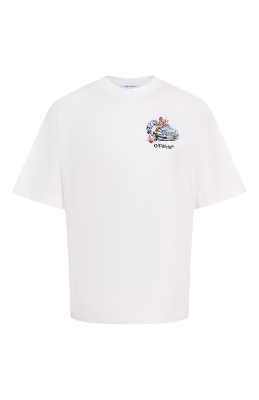 Хлопковая футболка Off-White 0MAA120S25JER003 Белый 0MAA120S25JER003