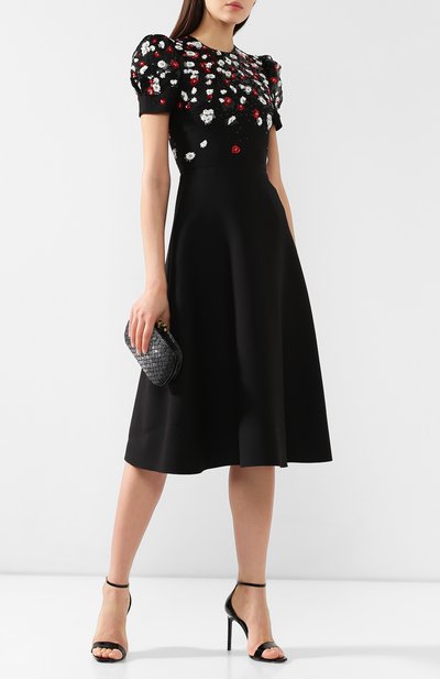 Платье из смеси шерсти и шелка VALENTINO черного цвета по цене 680500 руб., арт. RB3VALE01CF, фото 2 Платье из смеси шерсти и шелка VALENTINO, арт. RB3VALE01CF, фото 2