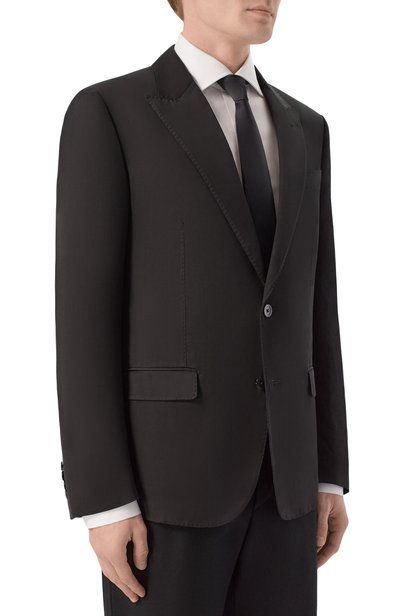 Однобортный пиджак DOLCE & GABBANA черного цвета по цене 343500 руб., арт. G2TL2T/FUTDV, фото 3 Однобортный пиджак DOLCE & GABBANA, арт. G2TL2T/FUTDV, фото 3
