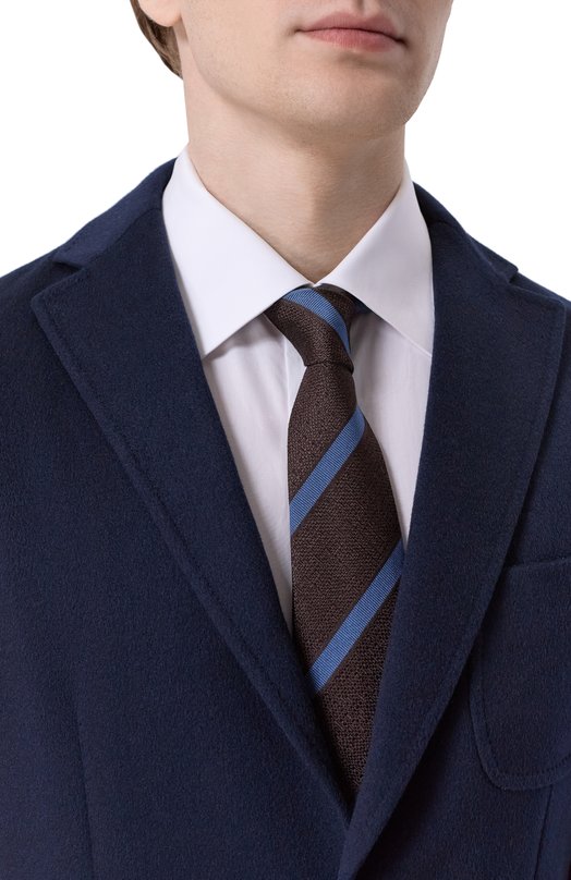 Шелковый галстук Zilli CRAV2BM0600VMIS00 Коричневый  CRAV2BM0600VMIS00 Фото 2