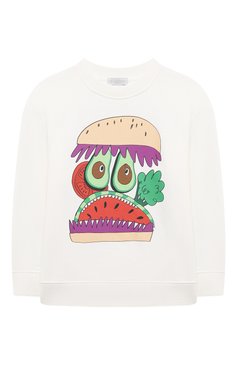 Детский хлопковый свитшот STELLA MCCARTNEY молочного цвета, арт. TU4R40 | Фото 1 (Рукава: Длинные; Материал внешний: Хлопок; Мальчики Кросс-КТ: Свитшот-одежда)