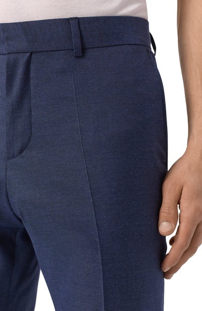 Брюки из шерсти и вискозы BOSS темно-синего цвета по цене 26950 руб., арт. 50540715, фото 5 Брюки из шерсти и вискозы BOSS, арт. 50540715, фото 5