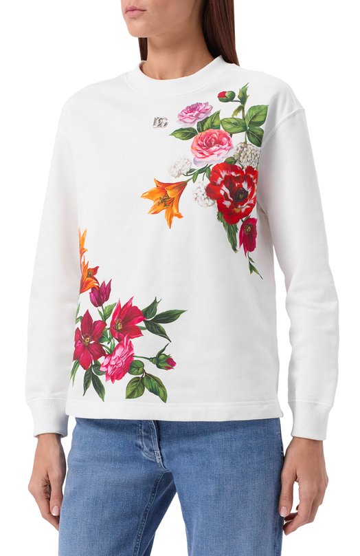 Хлопковый свитшот Dolce & Gabbana F9S50T/GDDC7 Белый  F9S50T/GDDC7 Фото 3