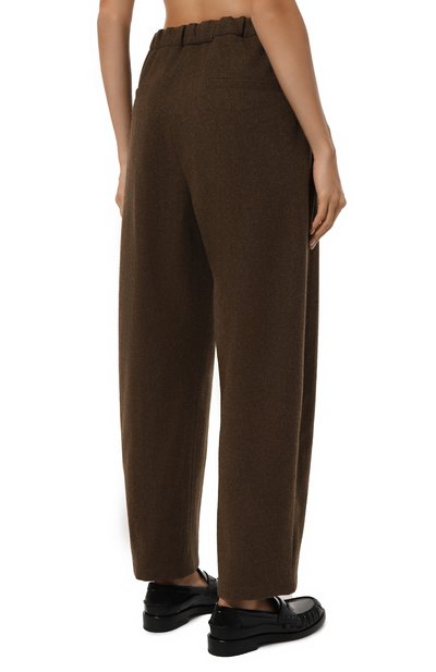 Шерстяные брюки JIL SANDER коричневого цвета по цене 112000 руб., арт. J40KA0232/J40182, фото 4 Шерстяные брюки JIL SANDER, арт. J40KA0232/J40182, фото 4