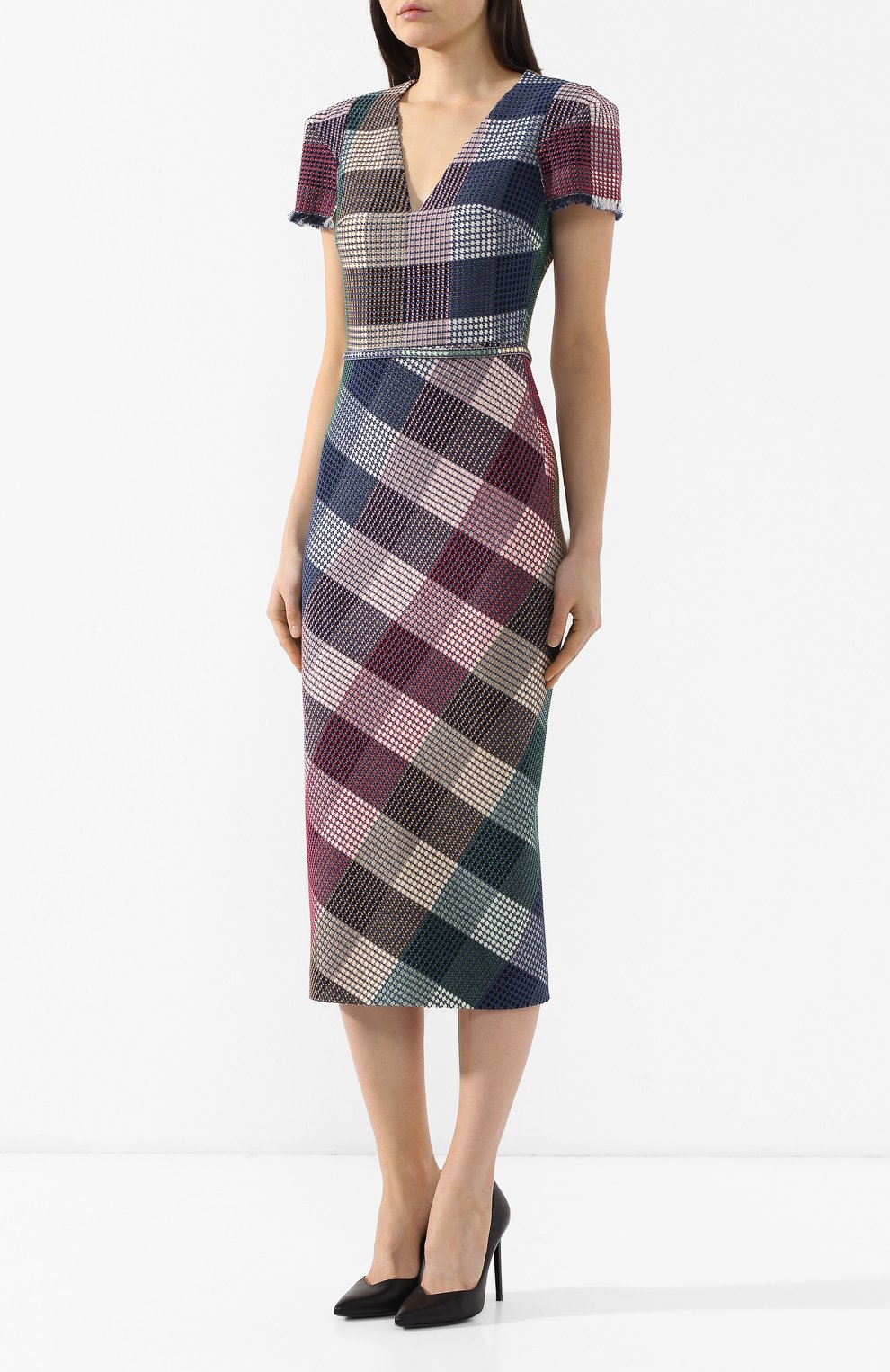 Хлопковое платье ROLAND MOURET разноцветного цвета по цене 150500 руб., арт. PS19/S0506/F0249, фото 3 Хлопковое платье ROLAND MOURET, арт. PS19/S0506/F0249, фото 3