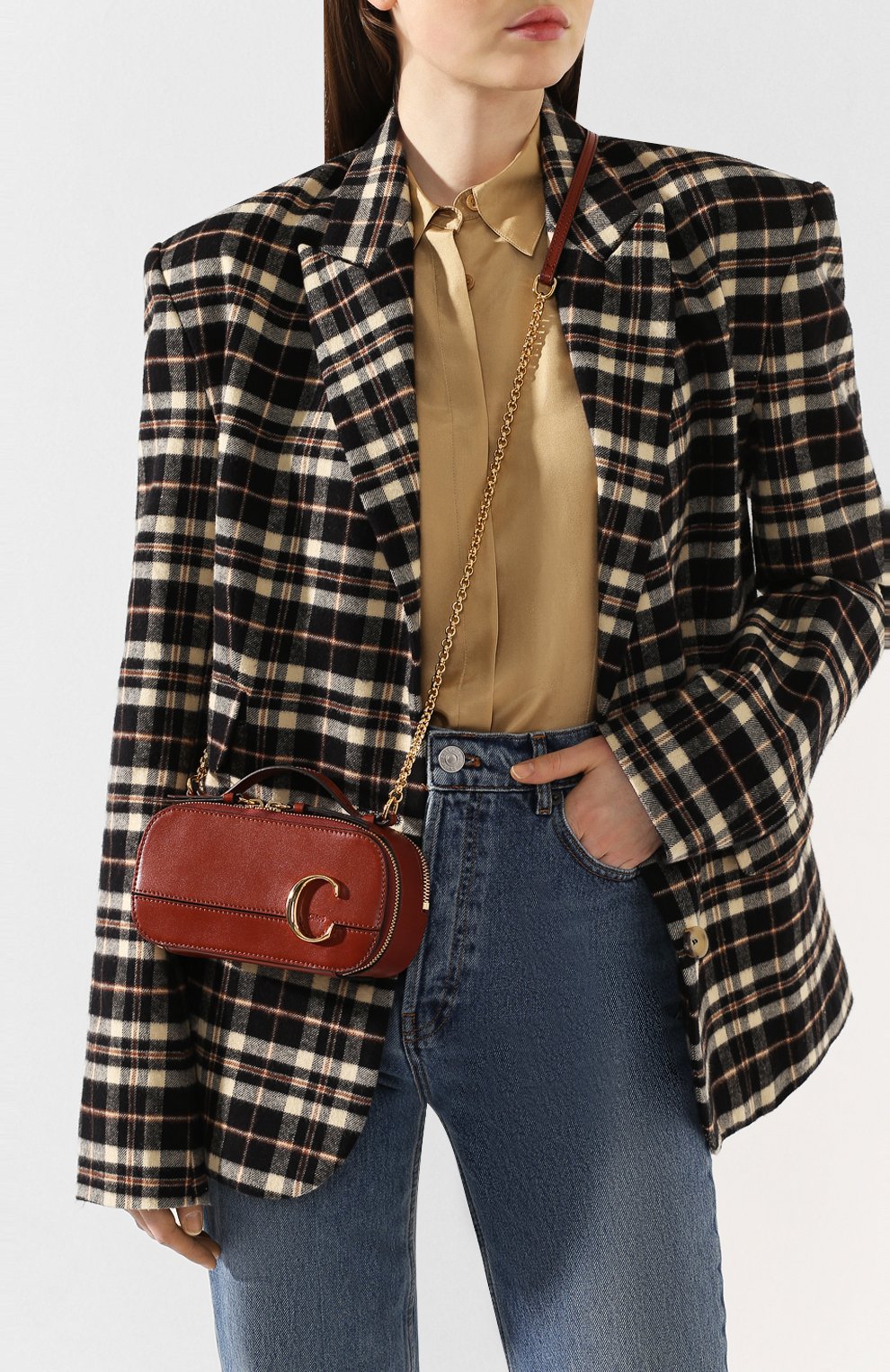 Сумка chloé c CHLOÉ коричневого цвета по цене 126500 руб., арт. CHC20SS225A37, фото 2 Сумка chloé c CHLOÉ, арт. CHC20SS225A37, фото 2