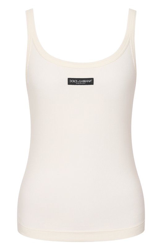 Хлопковая майка Dolce & Gabbana F8W45T/FU7AV Кремовый F8W45T/FU7AV
