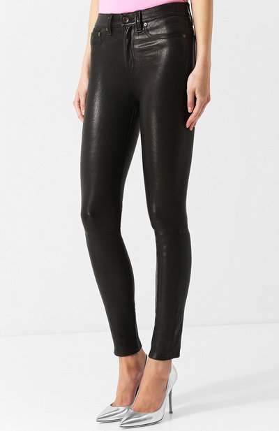 Кожаные брюки RAG AND BONE, арт. W1632L034BLK, фото 3