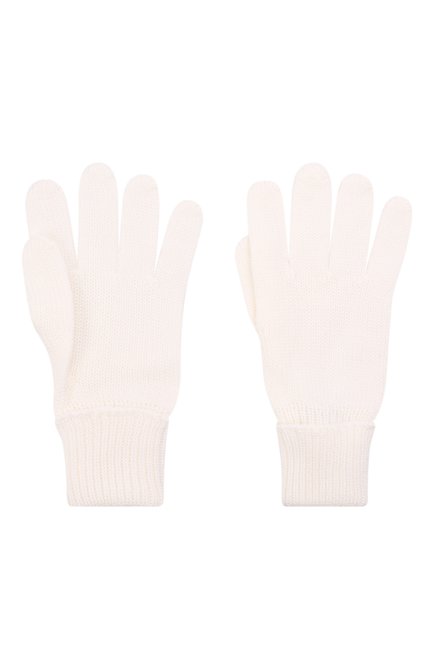 Детские шерстяные перчатки IL TRENINO белого цвета, арт. 21 4055 | Фото 2 (Мате�риал: Шерсть, Текстиль)