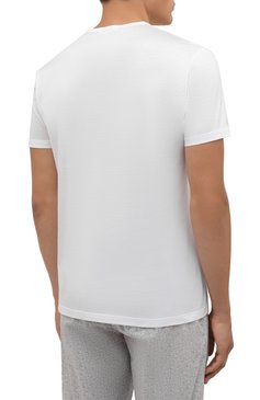 Мужская хлопковая футболка ZEGNA белого цвета, арт. N2M800070 | Фото 4 (Материал внешний: Хлопок; Длина (для топов): Стандартные; Рукава: Короткие; Кросс-КТ: домашняя одежда; Драгоценные камни: Проставлено; Материал сплава: Проставлено)