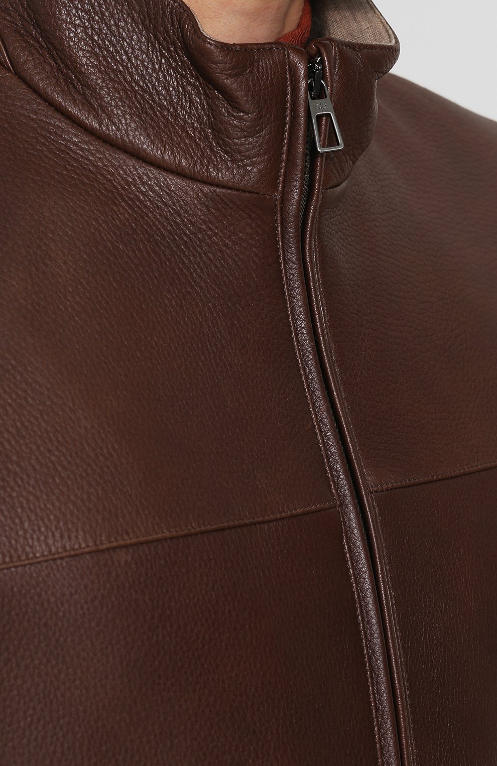 Кожаный бомбер с воротником стойкой LORO PIANA, арт. FAI2408, фото 5