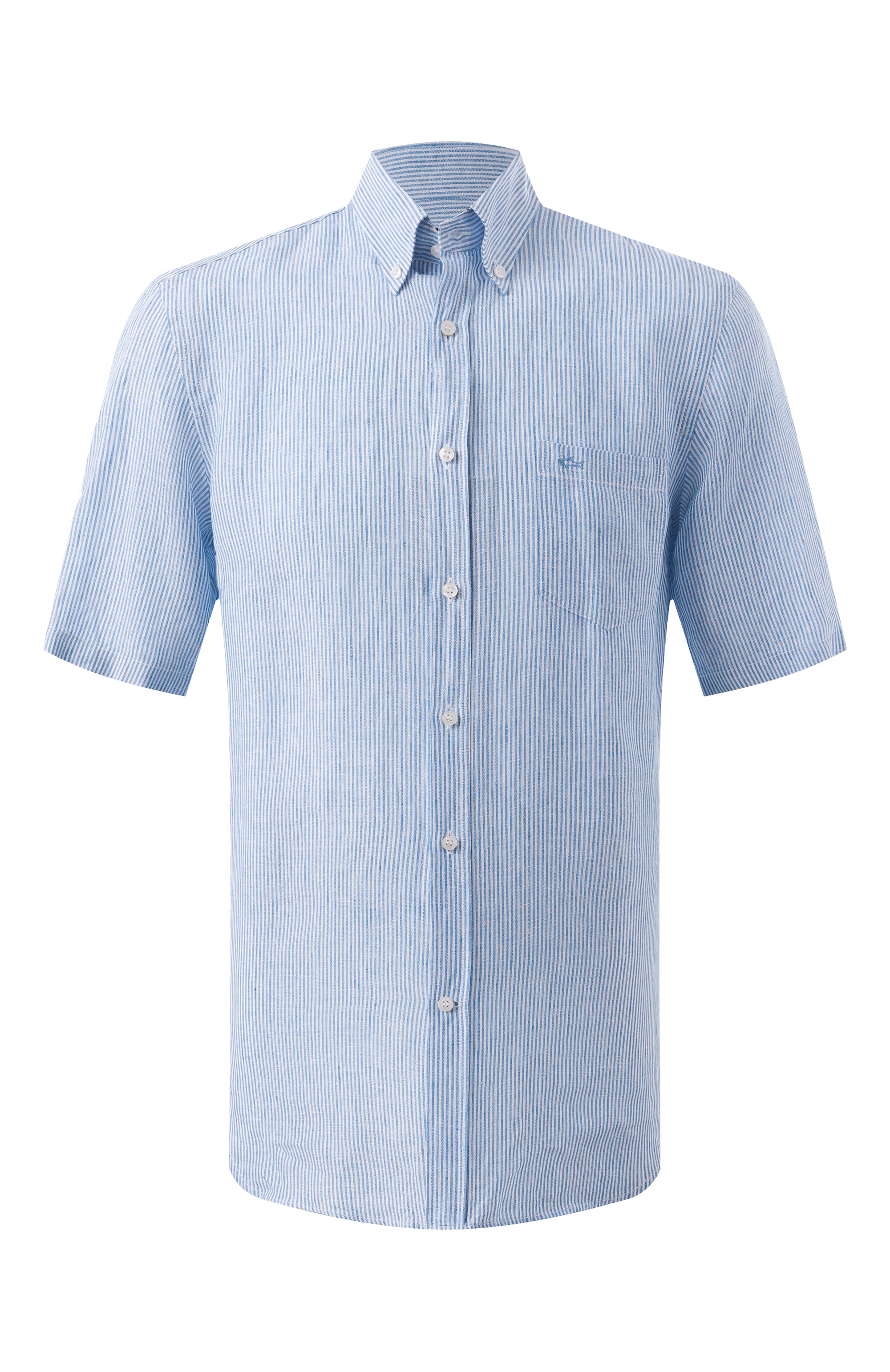 Льняная рубашка PAUL&SHARK голубого цвета по цене 39050 руб., арт. 25413011, фото 1 Льняная рубашка PAUL&SHARK, арт. 25413011, фото 1