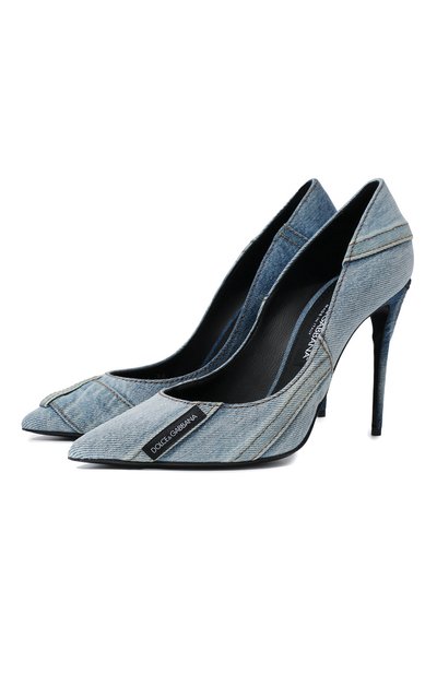 Текстильные туфли cardinale DOLCE & GABBANA голубого цвета по цене 75000 руб., арт. CD1711/AY841, фото 1 Текстильные туфли cardinale DOLCE & GABBANA, арт. CD1711/AY841, фото 1