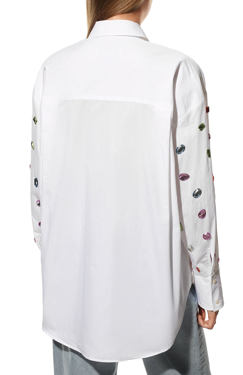 Хлопковая рубашка MSGM белого цвета по цене 48450 руб., арт. 3341MDE13X 227618, фото 4 Хлопковая рубашка MSGM, арт. 3341MDE13X 227618, фото 4