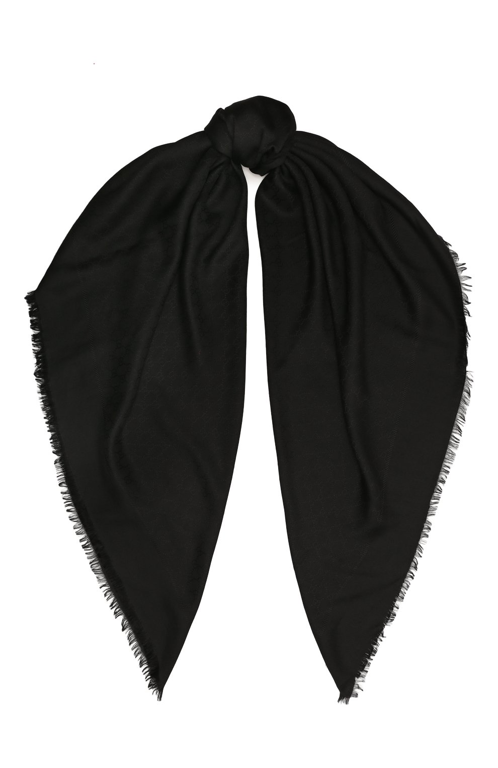 Шаль из шелка и шерсти GUCCI черного цвета по цене 61920 руб., арт. 406236 3G632, фото 1 Шаль из шелка и шерсти GUCCI, арт. 406236 3G632, фото 1