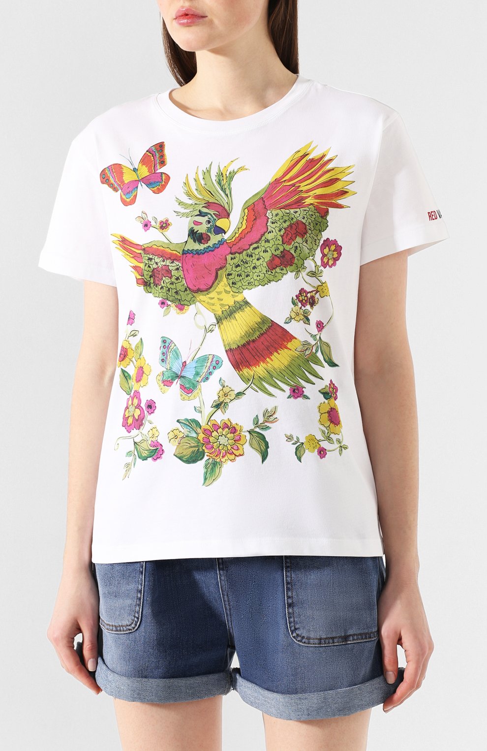 Хлопковая футболка REDVALENTINO белого цвета по цене 14450 руб., арт. TR0MG06B/544, фото 3 Хлопковая футболка REDVALENTINO, арт. TR0MG06B/544, фото 3