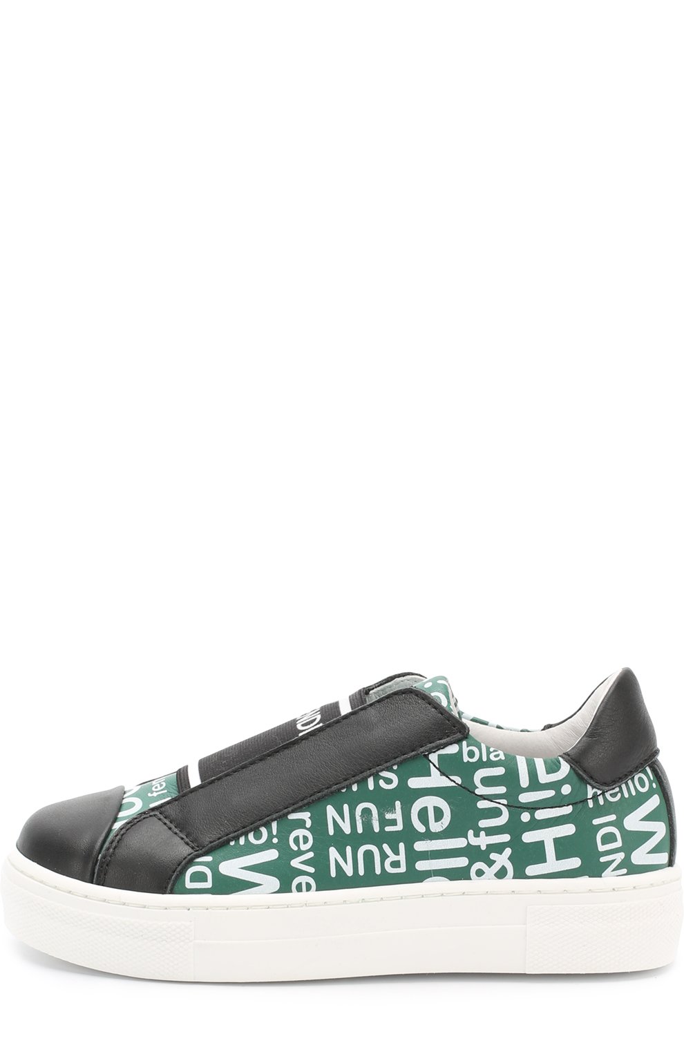 Кожаные кеды с принтом и эластичной вставкой FENDI, арт. JMR075/U6X/28-35, фото 2