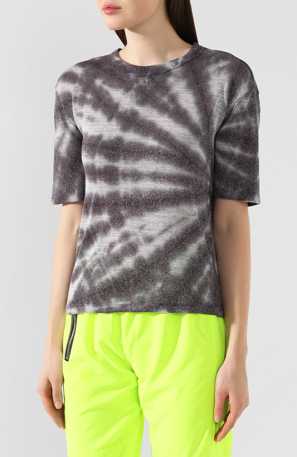 Футболка из вискозы RTA светло-серого цвета по цене 19800 руб., арт. WH9419-7093MTTD, фото 3 Футболка из вискозы RTA, арт. WH9419-7093MTTD, фото 3