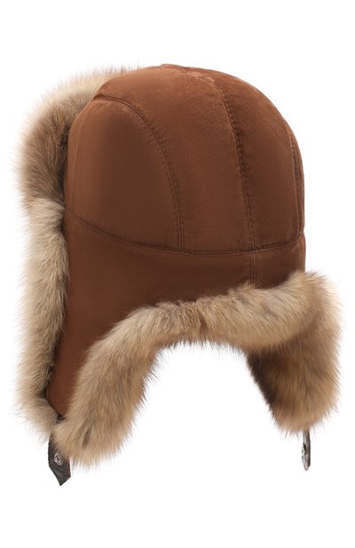 Замшевая шапка-ушанка с отделкой из меха соболя FURLAND, арт. 0017103210065100007, фото 2