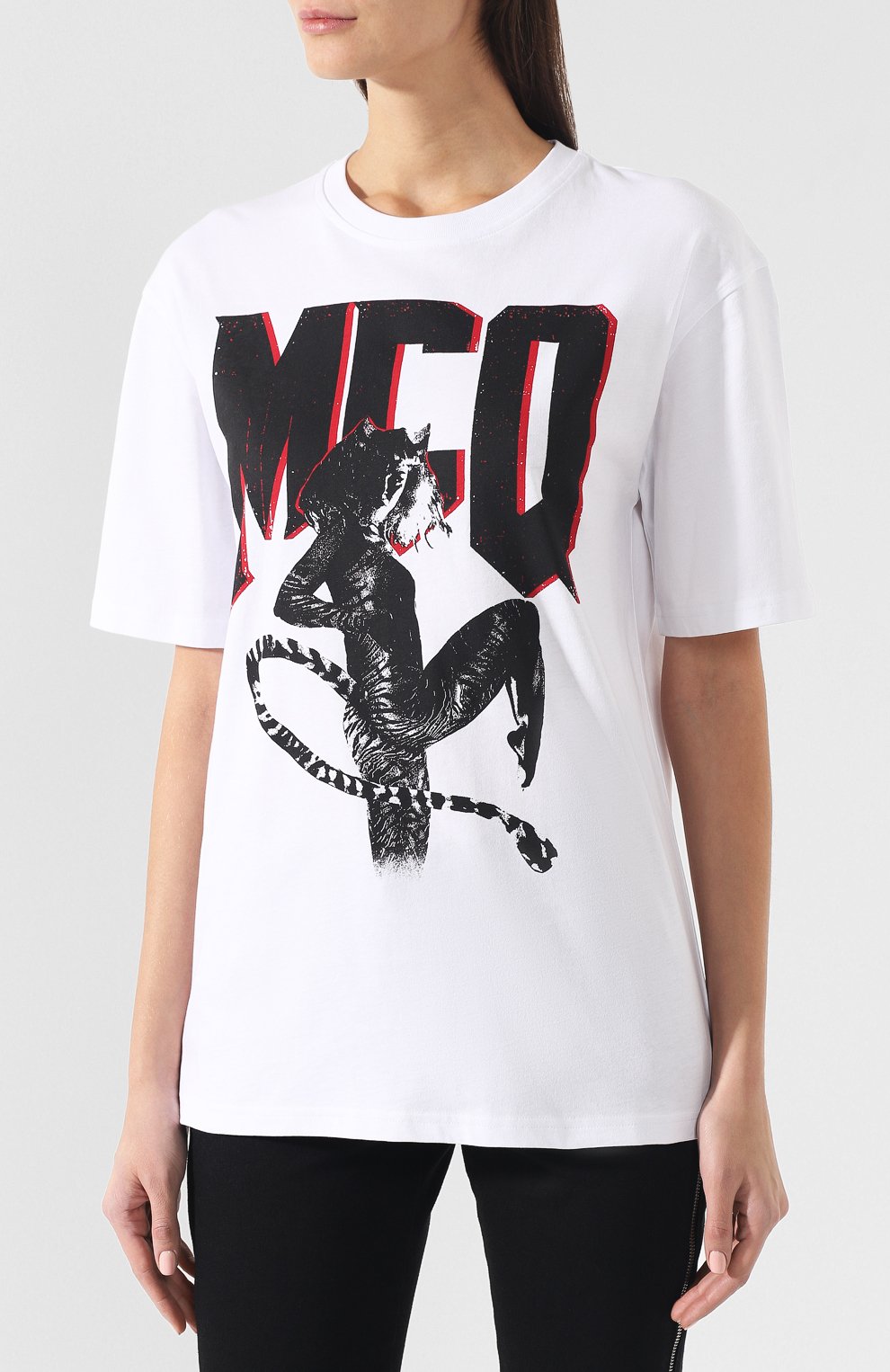 Хлопковая футболка MCQ SWALLOW белого цвета по цене 10650 руб., арт. 494256/RMJ79, фото 3 Хлопковая футболка MCQ SWALLOW, арт. 494256/RMJ79, фото 3