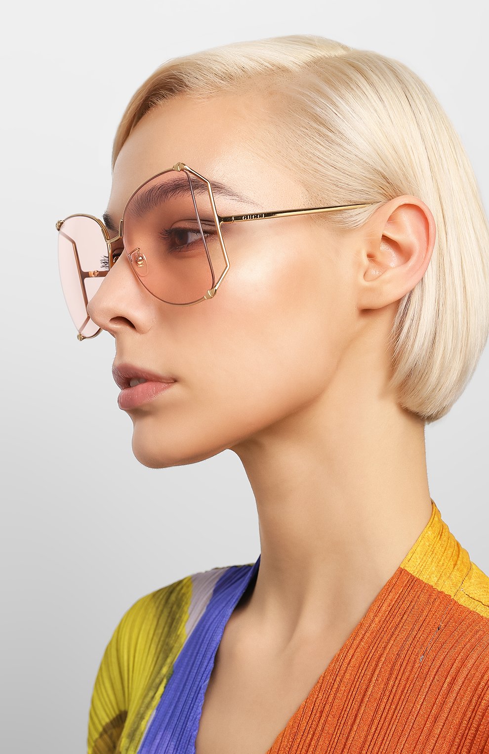 Солнцезащитные очки GUCCI розового цвета по цене 38200 руб., арт. GG0252 014, фото 2 Солнцезащитные очки GUCCI, арт. GG0252 014, фото 2