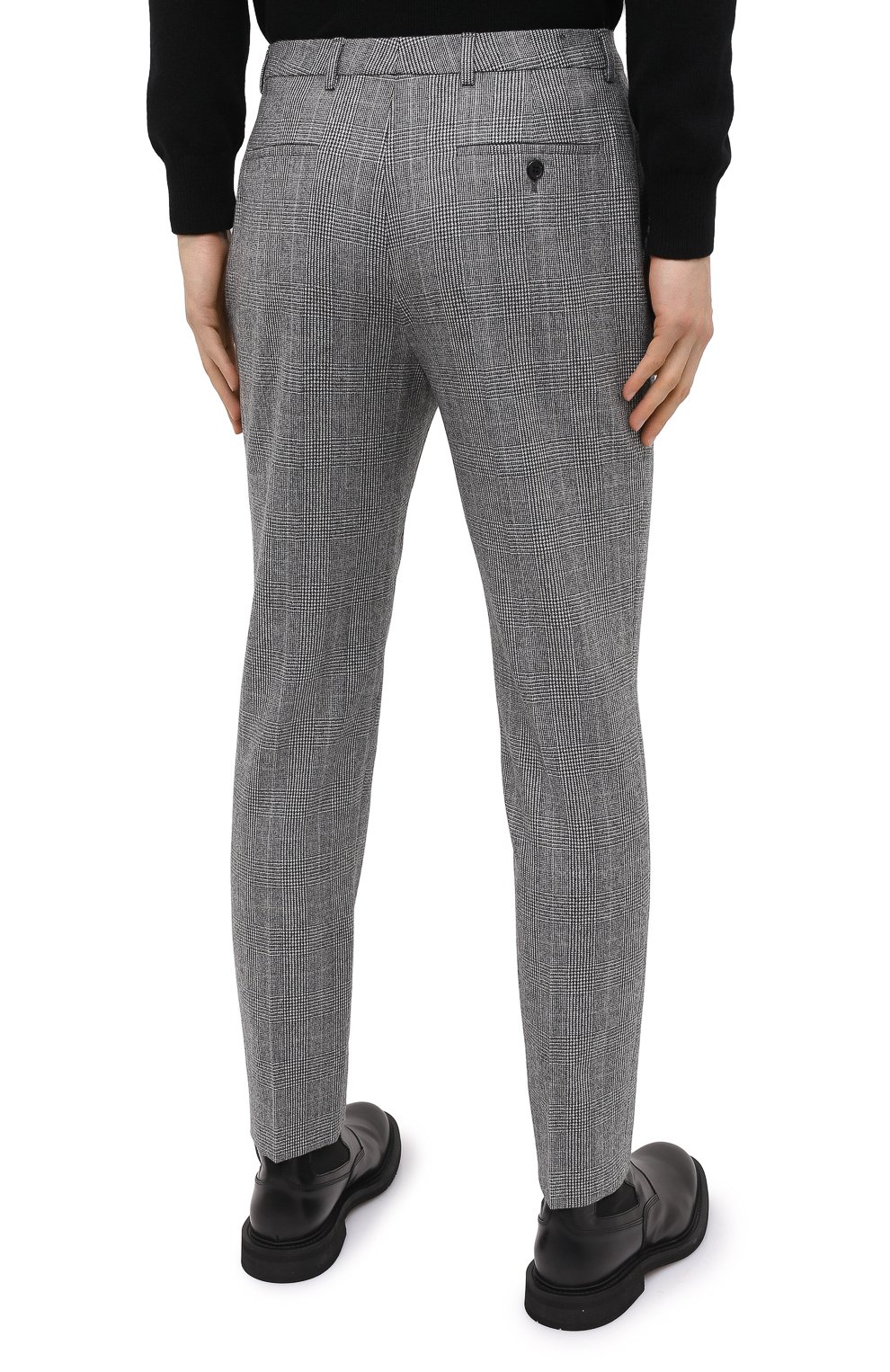 Шерстяные брюки SAINT LAURENT серого цвета по цене 112500 руб., арт. 596927/Y1B54, фото 4 Шерстяные брюки SAINT LAURENT, арт. 596927/Y1B54, фото 4