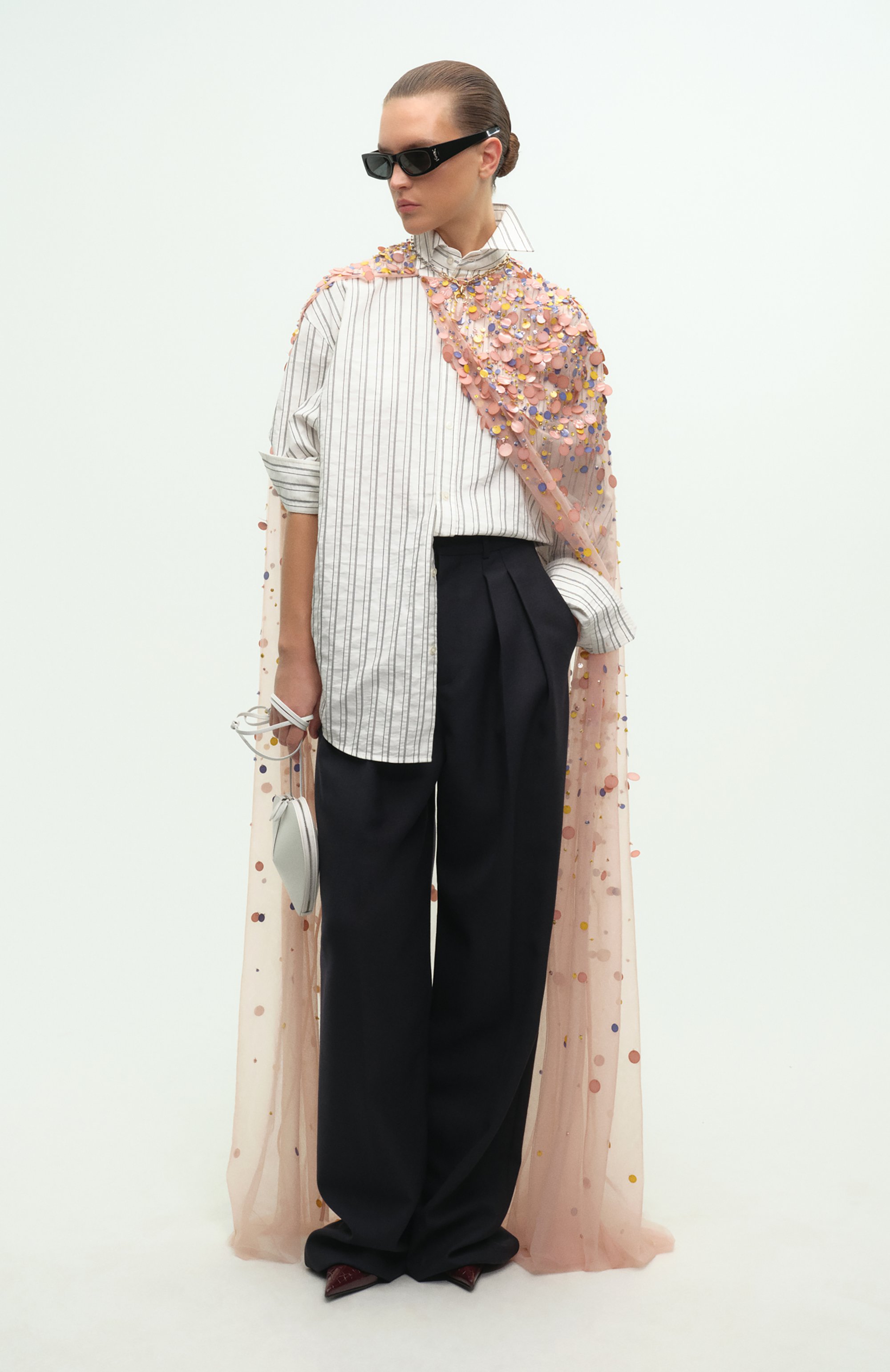 Хлопковая рубашка SAINT LAURENT, арт. 829703/Y6K54, фото 7