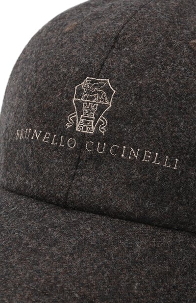 Шерстяная бейсболка BRUNELLO CUCINELLI темно-коричневого цвета по цене 63350 руб., арт. M038P9850W, фото 3 Шерстяная бейсболка BRUNELLO CUCINELLI, арт. M038P9850W, фото 3